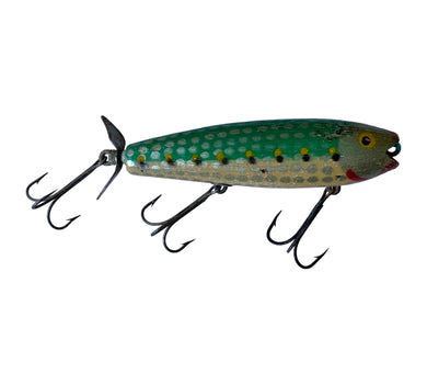 Right Facing View of JIM PFEFFER LURES of FLORIDA • CAST TOP 3 Hooks & Prop Wood Fishing Lure