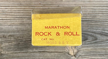 Cargar imagen en el visor de la galería, Box End Stamp of Marathon Bait Company ROCK &amp; ROLL Topwater Fishing Lure in BLACK &amp; YELLOW

