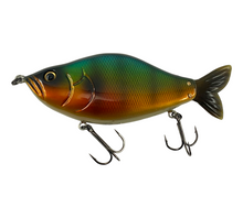 Load image into Gallery viewer, Left Facing View of FISH ARROW FLAT JACK STRONG BIG BAIT w/ GAMAKATSU HOOKS in BLUEGILL

