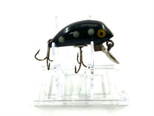 Charger l&#39;image dans la galerie, Right Facing View of FAMOUS LAYFIELD LURES Fishing Lure from The Sunny Brook Lure Company in BLACK with WHITE DOTS
