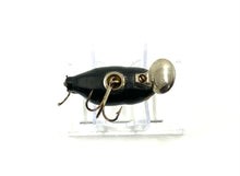 Load image into Gallery viewer, Belly View of  FAMOUS LAYFIELD LURES Fishing Lure from The Sunny Brook Lure Company in BLACK with WHITE DOTS
