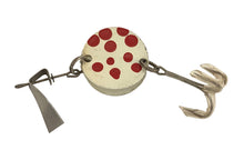 Cargar imagen en el visor de la galería, Americana Folk Art POLKA DOT Spinner Spoon Vintage Fishing Lure in RED &amp; WHITE
