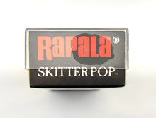 Load image into Gallery viewer, Sealed Box End View of RAPALA SKITTER POP Topwater Fishing Lure in STAINLESS STEEL GOLD MULLET
