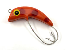Charger l&#39;image dans la galerie, Antique IDEEL &quot;The Weeder&quot; 5/8 oz Spring Loaded Fishing Lure • ORANGE w/ RED DOTS

