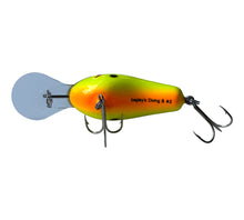 Load image into Gallery viewer, Stamped Belly View of BAGLEY BAIT COMPANY Diving B 2 Fishing Lure in BLACK on CHARTREUSE. Available at Toad Tackle.
