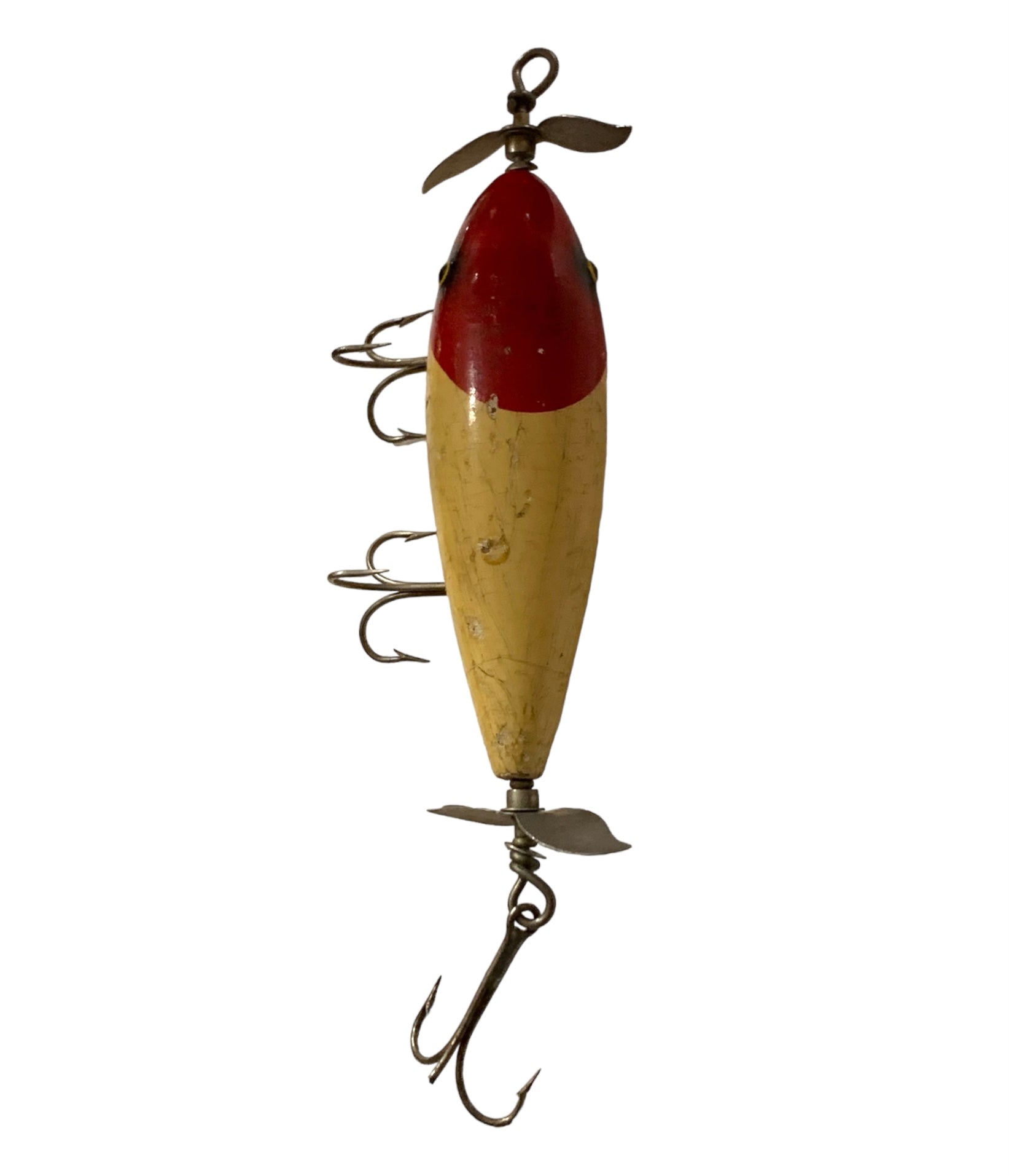 Antique SOUTH BEND SURF-ORENO Wood Fishing Lure • RED WHITE – Toad 