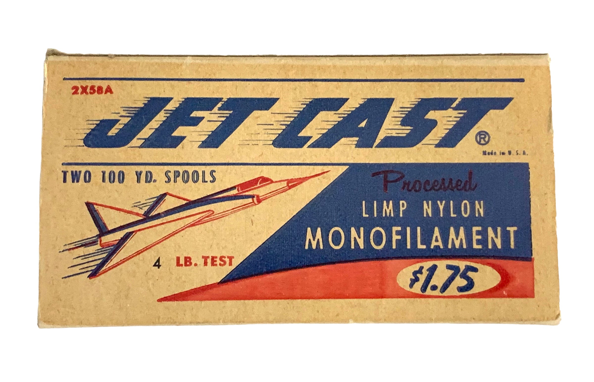 Vintage JET CAST 4 Lb Test Nylon Monofilament Fishing Line • Made