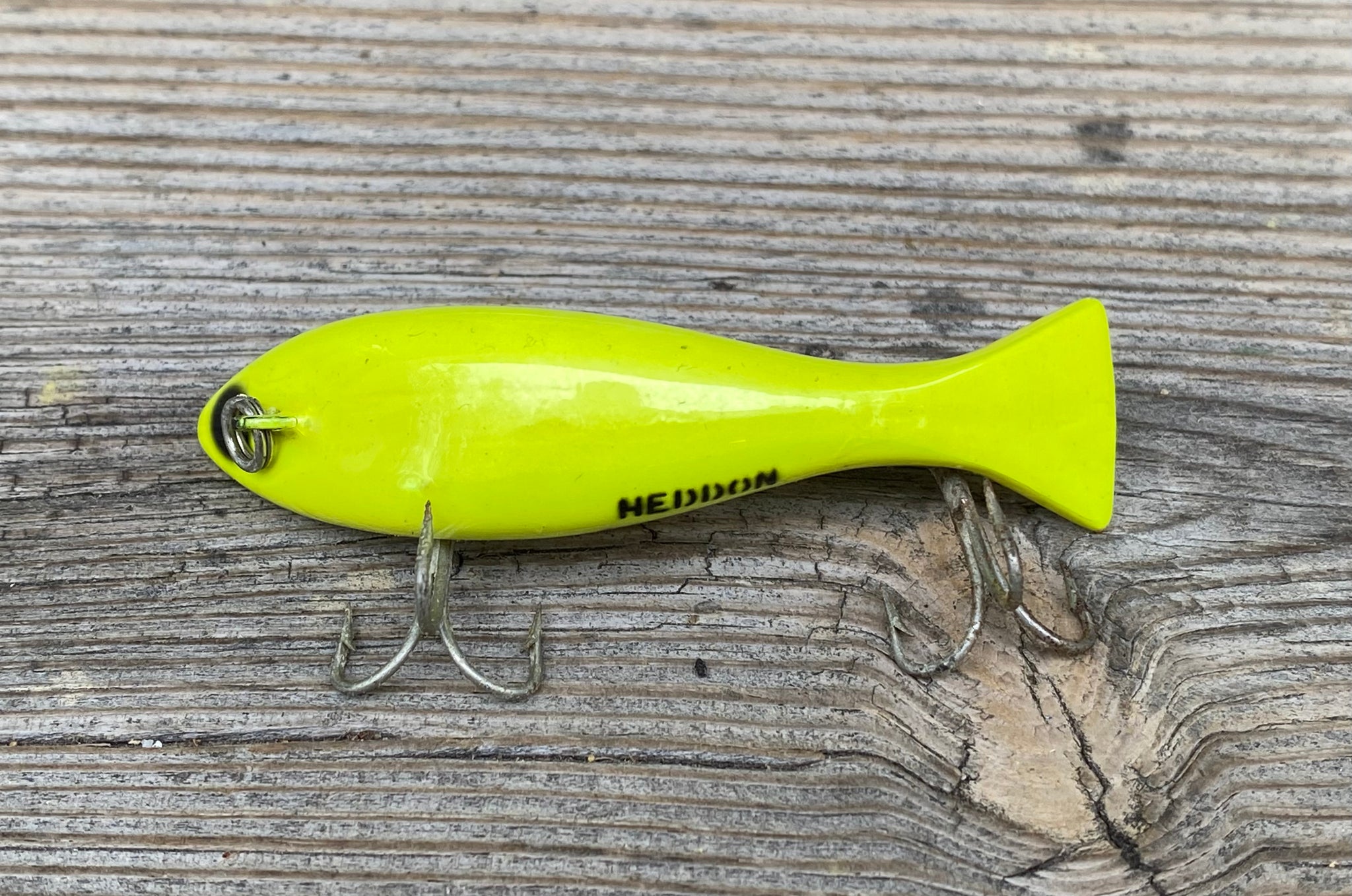 Vintage Heddon Tiny Torpedo Fishing Lure Yellow Old Tackle