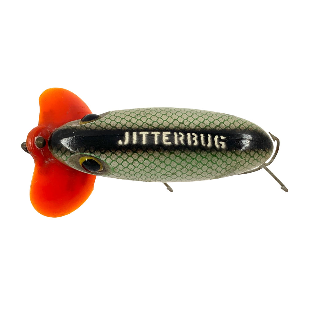 Vintage Fred Arbogast Plastic Lip WWII JITTERBUG • GREEN SCALE