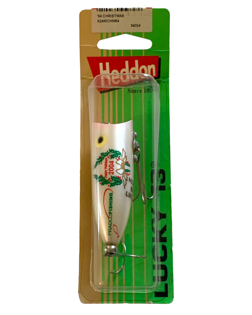 Front Package View of HEDDON LURE COMPANY LUCKY 13 Fishing Lure • 2004 PRADCO CHRISTMAS. Available at Toad Tackle.