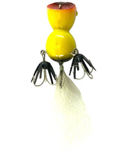 Load image into Gallery viewer, BUD STEWART TACKLE PAD HOPPER Plastic Fishing Lure in FROG YELLOW BELLY Topwater Popper Belly View
