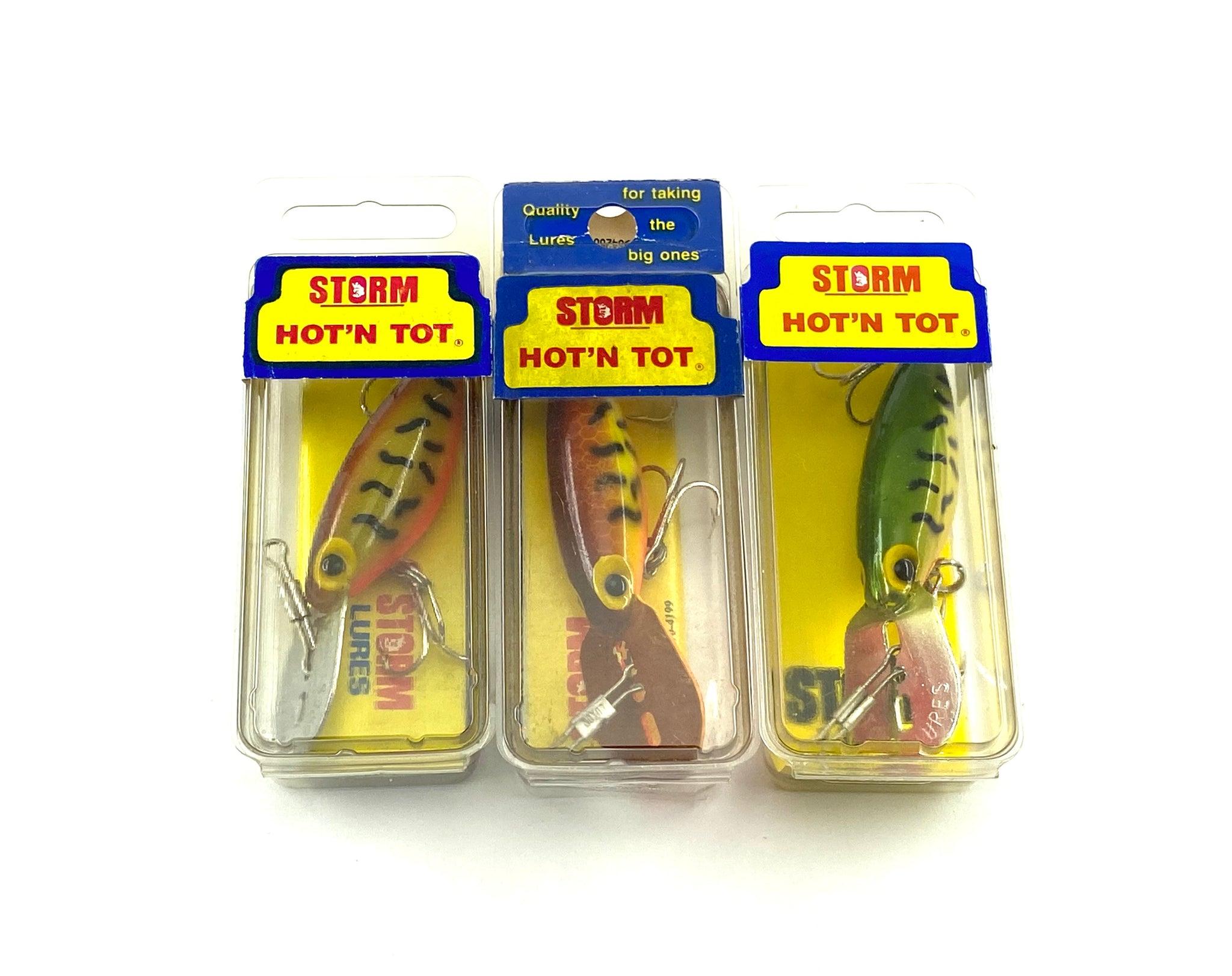 Lot of 3 • Vintage Storm H Series Hot'N Tot Fishing Lures • CRAWDAD/SQUIGGLE Varieties