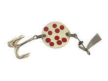 Cargar imagen en el visor de la galería, Vintage Handmade Americana Folk Art POLKA DOT Spinner Spoon Fishing Lure in RED &amp; WHITE
