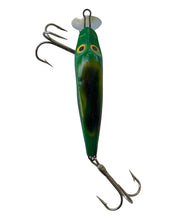 Load image into Gallery viewer, Top View of Antique PECOS RIVER TACKLE COMPANY SPINNO MINNO Fishing Lure in FROG. Available at Toad Tackle. 
