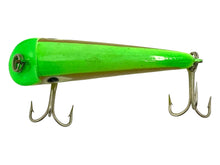 Load image into Gallery viewer, Top View of HEDDON HEDD PLUG 8800 Series Fishing Lure in YELLOW GREEN FLUORESCENT aka CHARTREUSE MULLET
