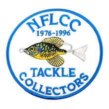 Lade das Bild in den Galerie-Viewer, Front View of  NFLCC Fred Arbogast Tin Liz Sunfish 1976-1996 Collector Fishing Patch

