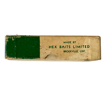 Load image into Gallery viewer, Box Side View of HEX BAITS LIMITED of BROCKVILLE ONTARIO, &quot;THE FAMOUS BUNTY PLASTIC PLUG&quot; Fishing Lure Box. For Sale at Toad Tackle.
