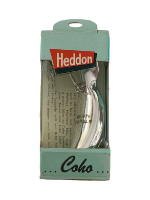Cover Photo for HEDDON & SONS COHO TADPOLLY Fishing Lure with Original DAISY BOX in NICKEL PLATE 