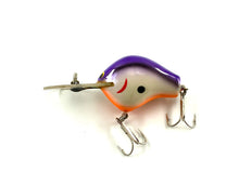 Load image into Gallery viewer, All Brass Hardware • BAGLEY DIVIN&#39; B I or DB-1 Fishing Lure • 084 PURPLE BLACK on WHITE aka BANDIT
