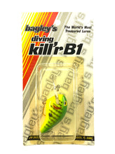 Load image into Gallery viewer, BAGLEY DIVING KILL&#39;R B1 Fishing Lure • Killer B 1 • DKB1 6C9 GREEN CRAYFISH on CHARTREUSE

