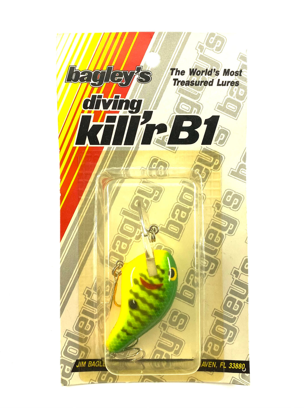 BAGLEY DIVING KILL'R B1 Fishing Lure • Killer B 1 • DKB1 6C9 GREEN CRAYFISH on CHARTREUSE