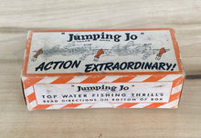 Load image into Gallery viewer, Antique JUMPING JO Fishing Lure with Original Vintage Graphics Box • PERCH
