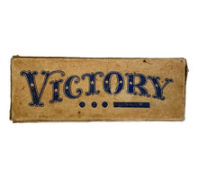 Load image into Gallery viewer, Box Top View of WWII Era EGER BAIT COMPANY VICTORY Antique Fishing Lure Box
