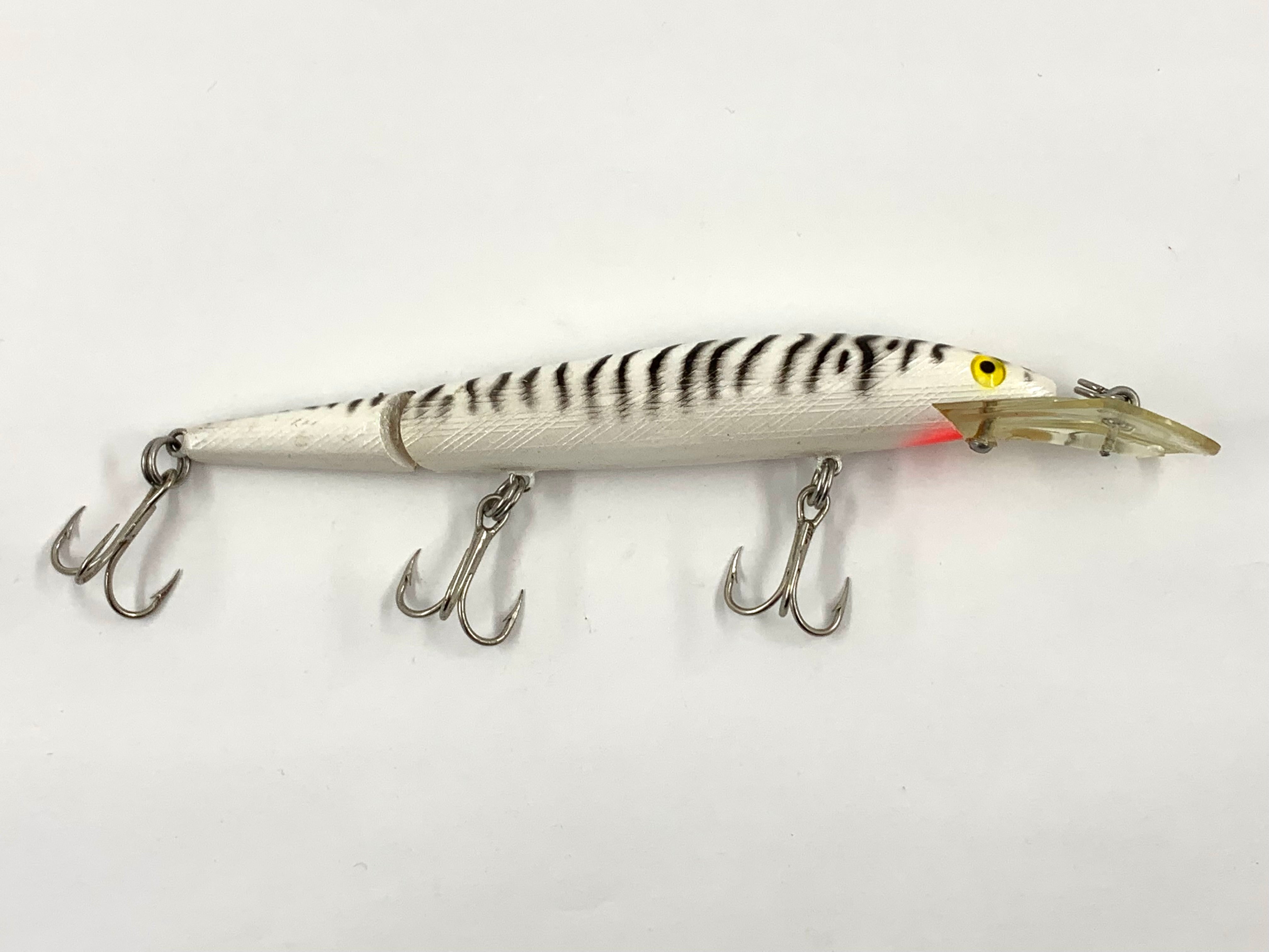 Rebel FASTRAC JOINTED MINNOW Vintage Fishing Lure • PEARL WHITE BODY w – Toad  Tackle