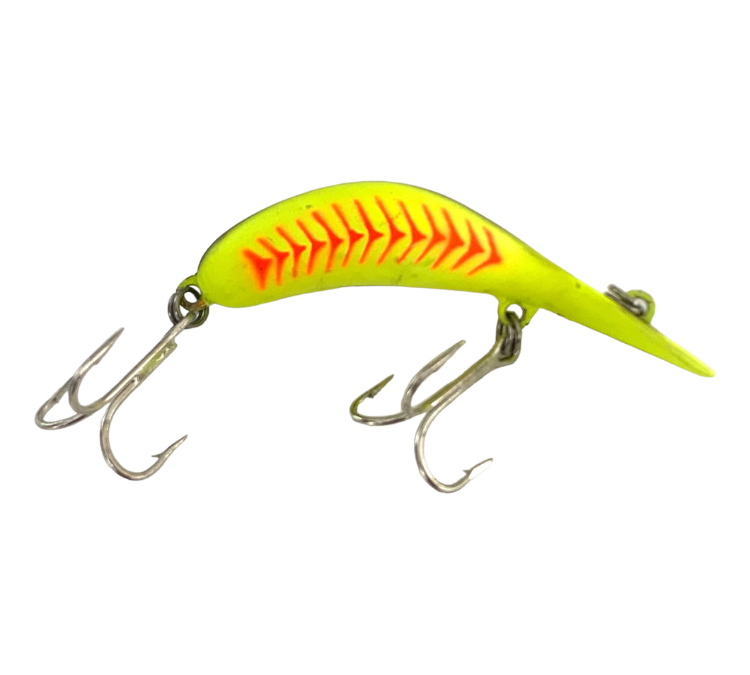 HEDDON MAGNUM TADPOLLY Vintage Fishing Lure • YFO YELLOW FLUORESCENT RED RIBS (Black Back/Eyes Variation)