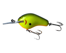Load image into Gallery viewer, Left Facing View of BAGLEY BAIT COMPANY Diving B 2 Fishing Lure in BLACK on CHARTREUSE. Available at Toad Tackle.
