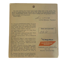 Load image into Gallery viewer, Back of Package View of THE ORIGINAL TENNESSEE SHAD BABY SHAD Fishing Lure w/ Square Lip
