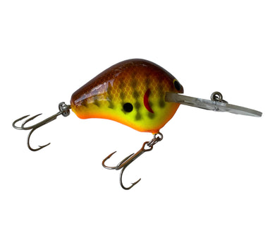 Right Facing View of BAGLEY BAIT COMPANY DB-1 Diving B 1 Fishing Lure in Dark Crayfish on Chartreuse. Available at Toad Tackle! 