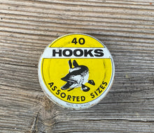 Load image into Gallery viewer, ASSORTED HOOKS Tin With Vintage PIKE GRAPHICS
