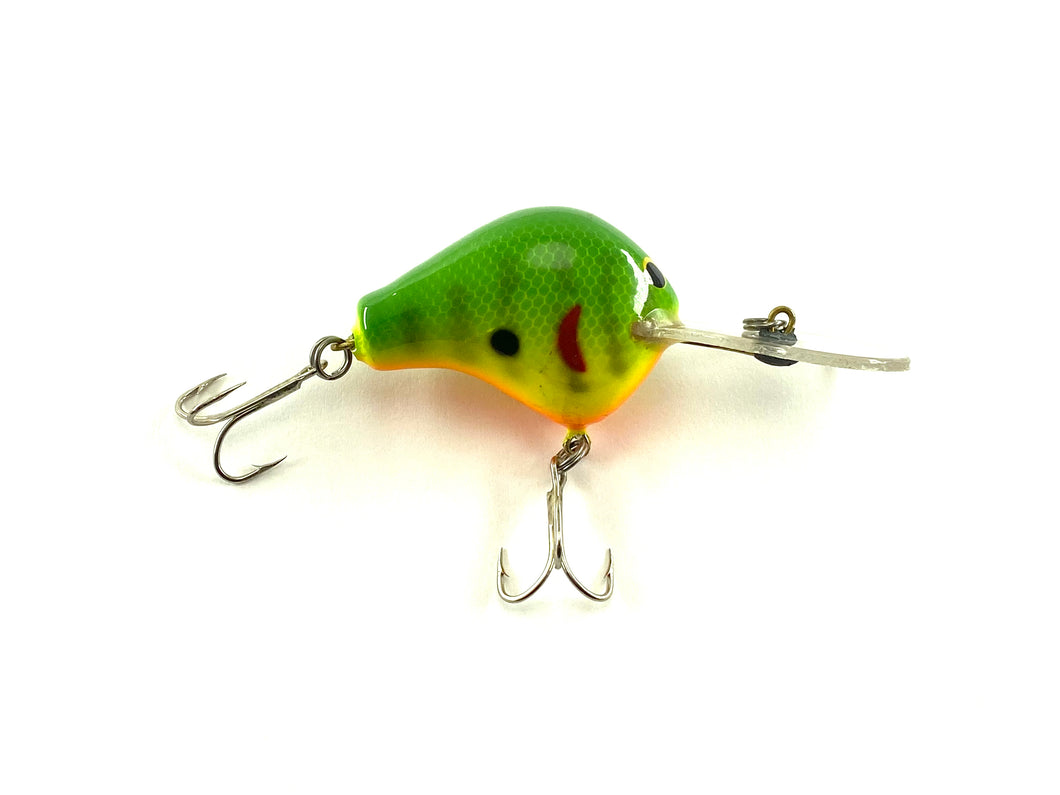 ALL BRASS HARDWARE • JIM BAGLEY BAIT COMPANY DB-1 Fishing Lure • 6C9 GREEN CRAYFISH on CHARTREUSE