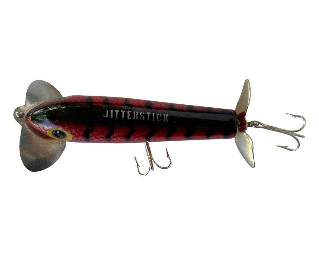 Top View of Arbogast JITTERSTICK Fishing Lure • #91 FLAME RED BLACK BACK
