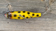 Lade das Bild in den Galerie-Viewer, Belly View of Marathon Bait Company ROCK &amp; ROLL Topwater Fishing Lure in BLACK &amp; YELLOW

