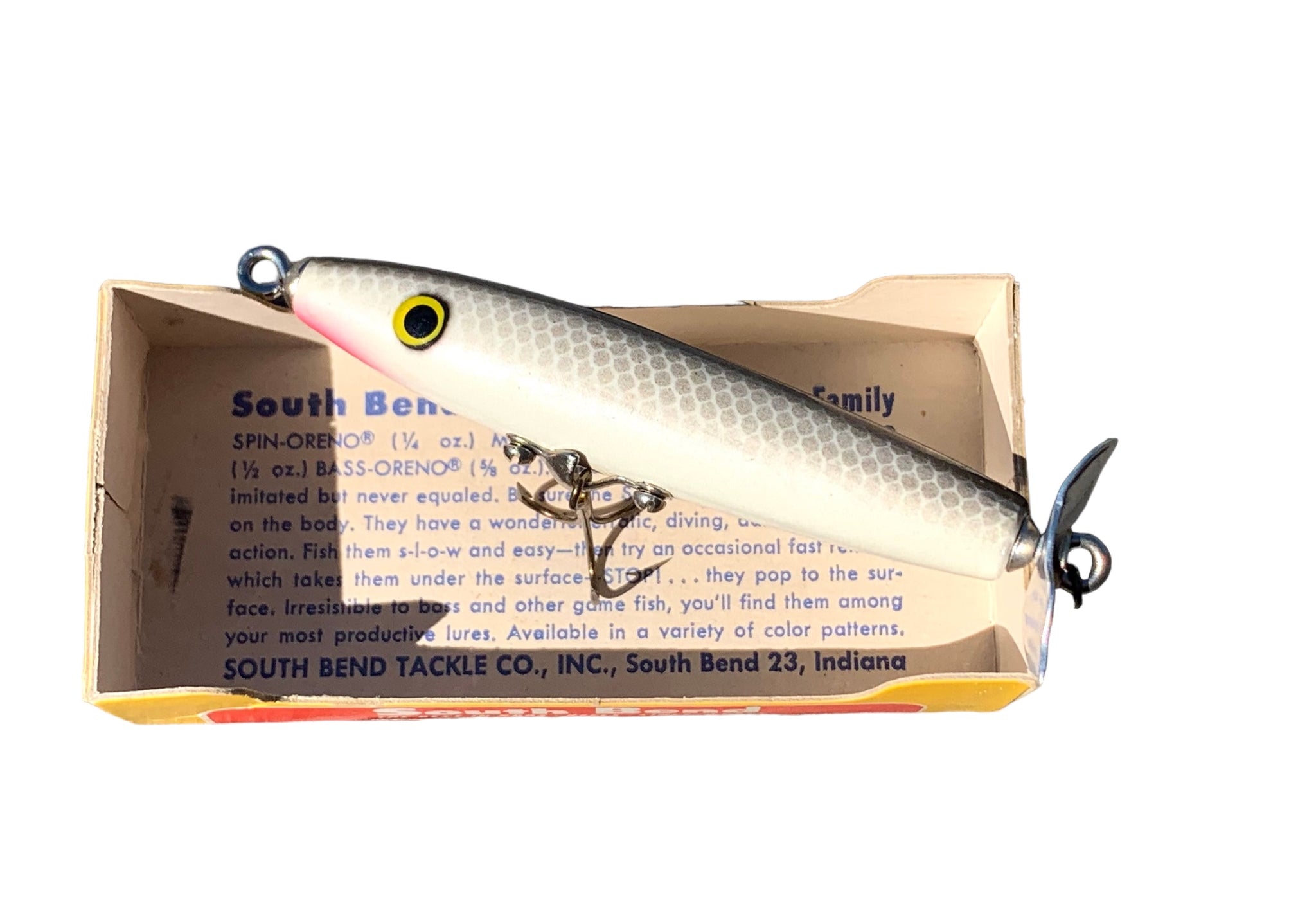 SOUTH BEND TOP-ORENO Fishing Lure w/ Original Box • 964 GM – Toad