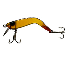 Load image into Gallery viewer, Additional Left View of NICHOLS PLASTIC SHRIMP Vintage Fishing Lure in AMBER w/ RED TAIL
