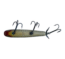 Load image into Gallery viewer, Belly View of JIM PFEFFER LURES of FLORIDA • CAST TOP 3 Hooks &amp; Prop Wood Fishing Lure
