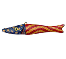 Load image into Gallery viewer, Additional Left Facing View of DULUTH FISHING DECOY by JIM PERKINS • AMERICANA FLAG PIKE
