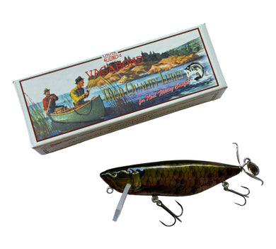 Box Top & Bait View of VAGABOND DOVELMAN Fishing Lure in YELLOW AROWANA