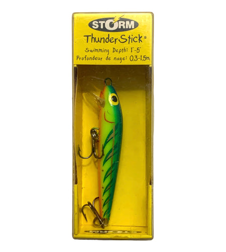 Front of Box View of STORM LURES BABY THUNDERSTICK Fishing Lure in BLUE HOT TIGER