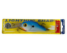 Load image into Gallery viewer, Front Package View of Discontinued STORM LURES 5&quot; DEEP LIGHTNIN&#39; SHAD Fishing Lure in PEARL/BLUE BACK/RED THROAT. For Sale at Toad Tackle.
