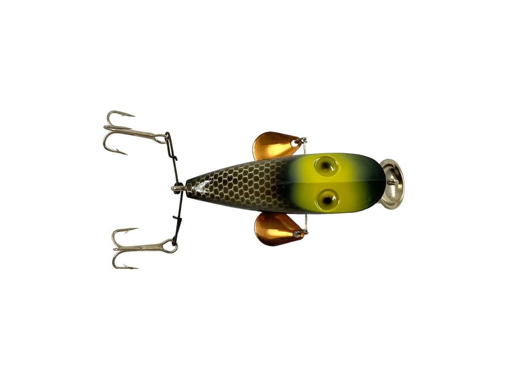 Vintage Makinen Tackle Company WonderLure Fishing Lure • BROWN SCALE/BLACK BODY/YELLOW SPOTS