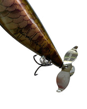 Load image into Gallery viewer, Signature View of VAGABOND DOVELMAN Fishing Lure in YELLOW AROWANA
