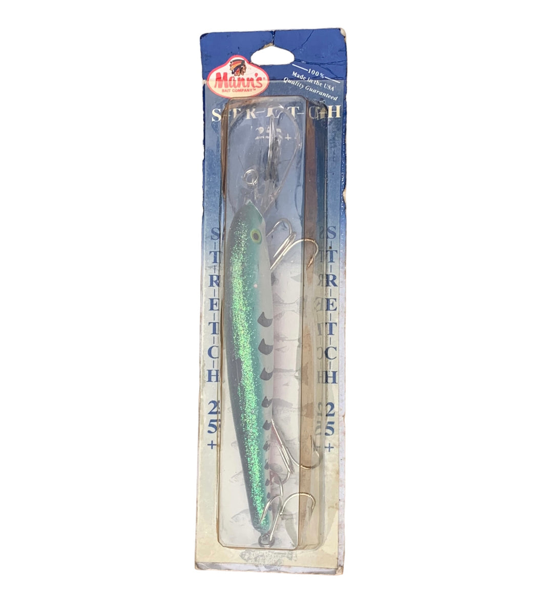 Front Package View of Mann's STRETCH 25+ Fishing Lure • WHITE CRAPPIE