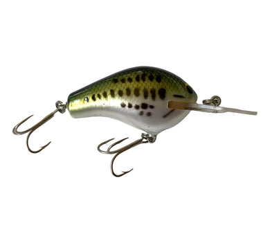 Right Facing View of BAGLEY BAIT COMPANY DB-2 Diving B 2 Fishing Lure in LITTLE BASS on WHITE. Steel Hardware. Available at Toad Tackle.