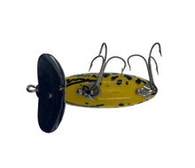 Load image into Gallery viewer, Belly View of 5/8 oz Fred Arbogast Jitterbug Fishing Lure • LEOPARD FROG w/ YELLOW BELLY
