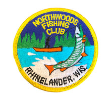 Load image into Gallery viewer, Front View of NORTHWOODS FISHING CLUB RHINELANDER, WISCONSIN Musky Patch

