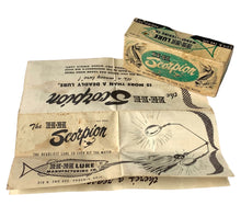 Lade das Bild in den Galerie-Viewer, H &amp; H LURE MANUFACTURING COMPANY of Phoenix Arizona SCORPION Fishing Lure Box w/ Original Papers. For Sale at Toad Tackle.

